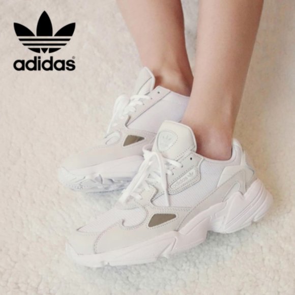 adidas falcon triple white womens